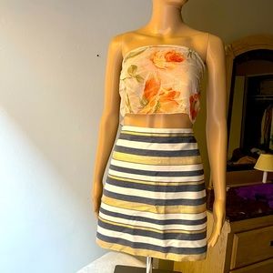 J Crew metallic accent striped skirt size 6